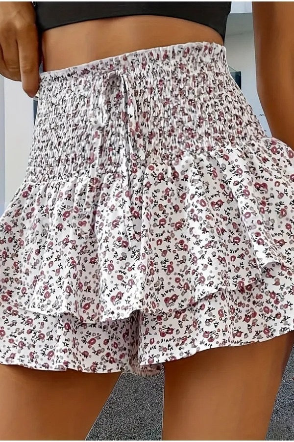 BOHO FLORAL SKORT RUFFLE