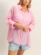 LIGHTWEIGHT BUTTON DOWN BLOUSE