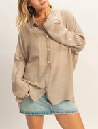 LIGHTWEIGHT BUTTON DOWN BLOUSE