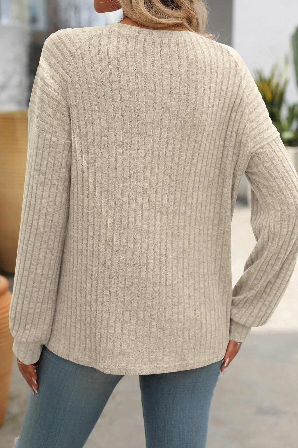 BUTTON DETAIL SOFT SWEATER IVORY