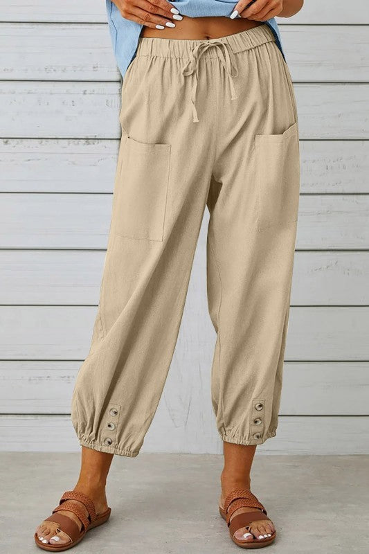 3 BUTTON POCKET TROUSERS KHAKI