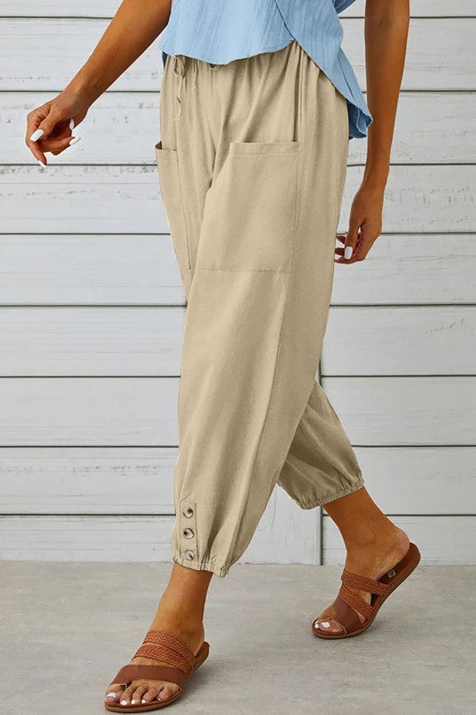 3 BUTTON POCKET TROUSERS KHAKI