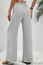 WIDE LEG PANTS W/POCKETS LIGHT GREY