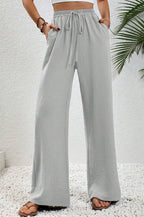 WIDE LEG PANTS W/POCKETS LIGHT GREY