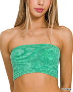WASHED RIBBED SEAMLESS TUBE TOP