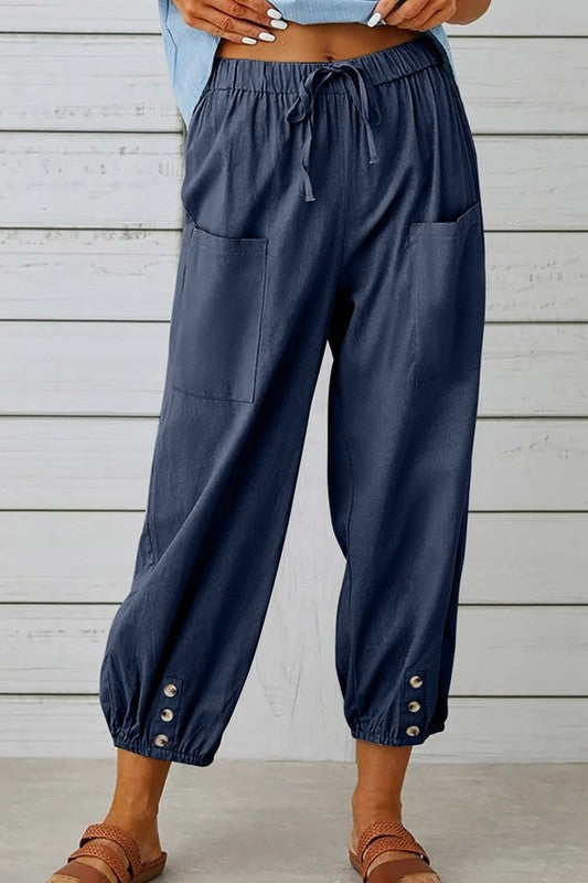 3 BUTTON POCKET TROUSERS NAVY