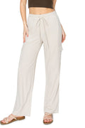 LINEN PULL ON CARGO PANTS OATMEAL