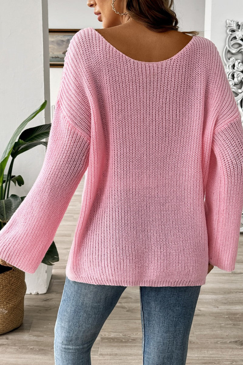 RELAXED FIT KNIT SWEATER PINK