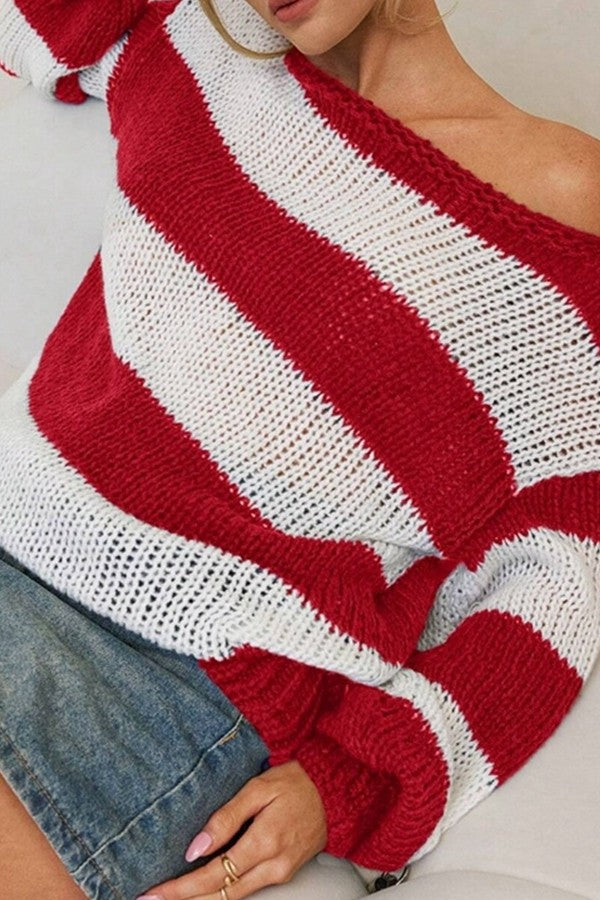 Stripes Loose Fit Knit Sweater