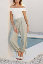 GAUZE CARGO TIE HEM JOGGER