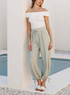 GAUZE CARGO TIE HEM JOGGER