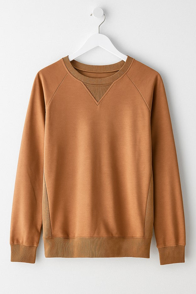 SOFT PULLOVER SWEATER LIGHT BROWN
