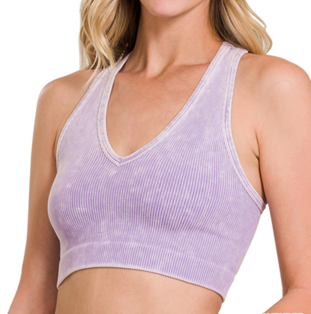 WASHED RIBBED RACERBACK T-TOP