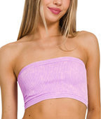 WASHED RIBBED SEAMLESS TUBE TOP
