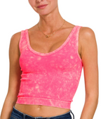 WASHED RIBBED SEAMLESS TANK TOP