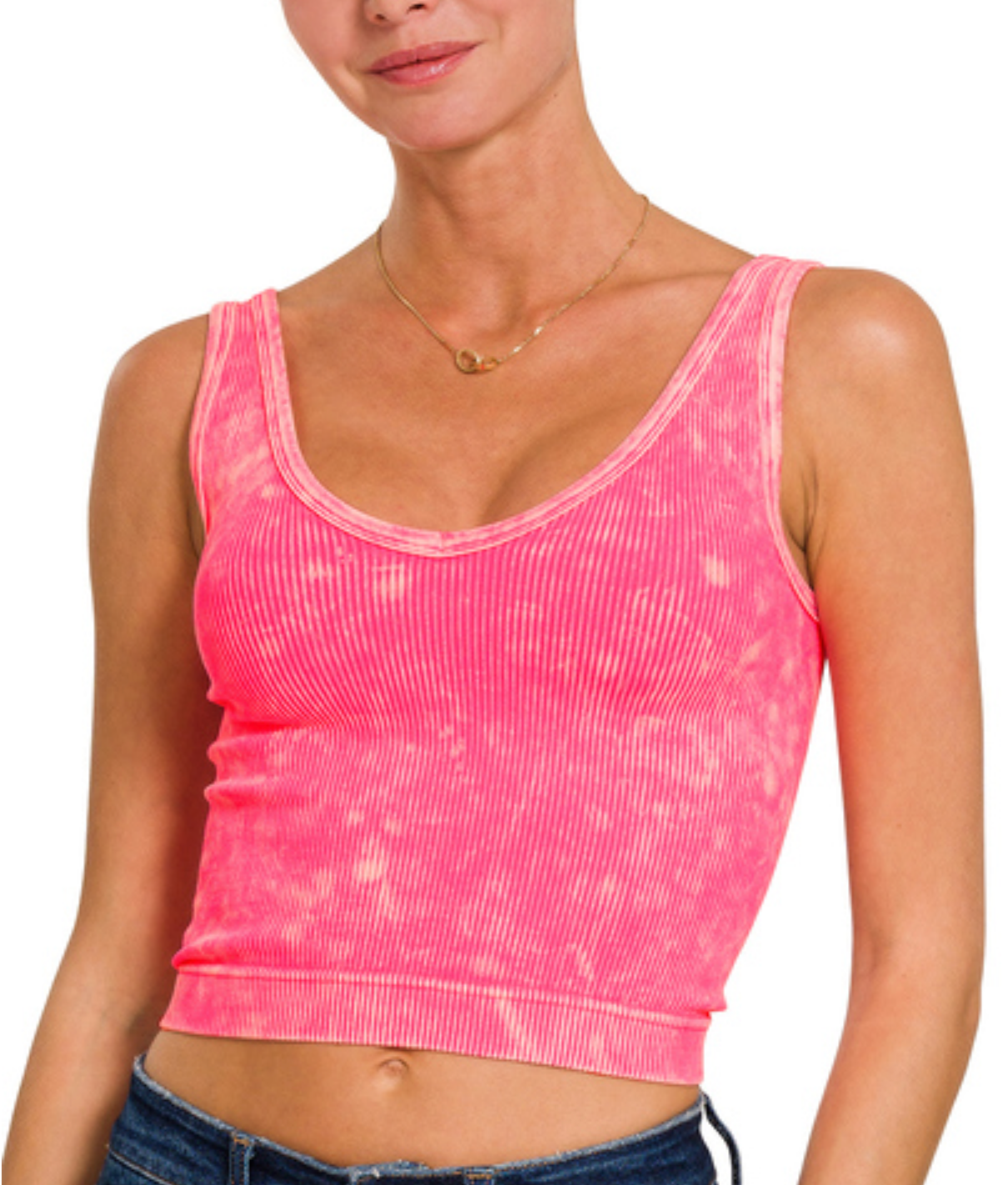 WASHED RIBBED SEAMLESS TANK TOP