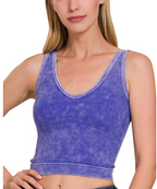 WASHED RIBBED SEAMLESS TANK TOP