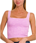 WASHED RIBBED SEAMLESS TANK TOP