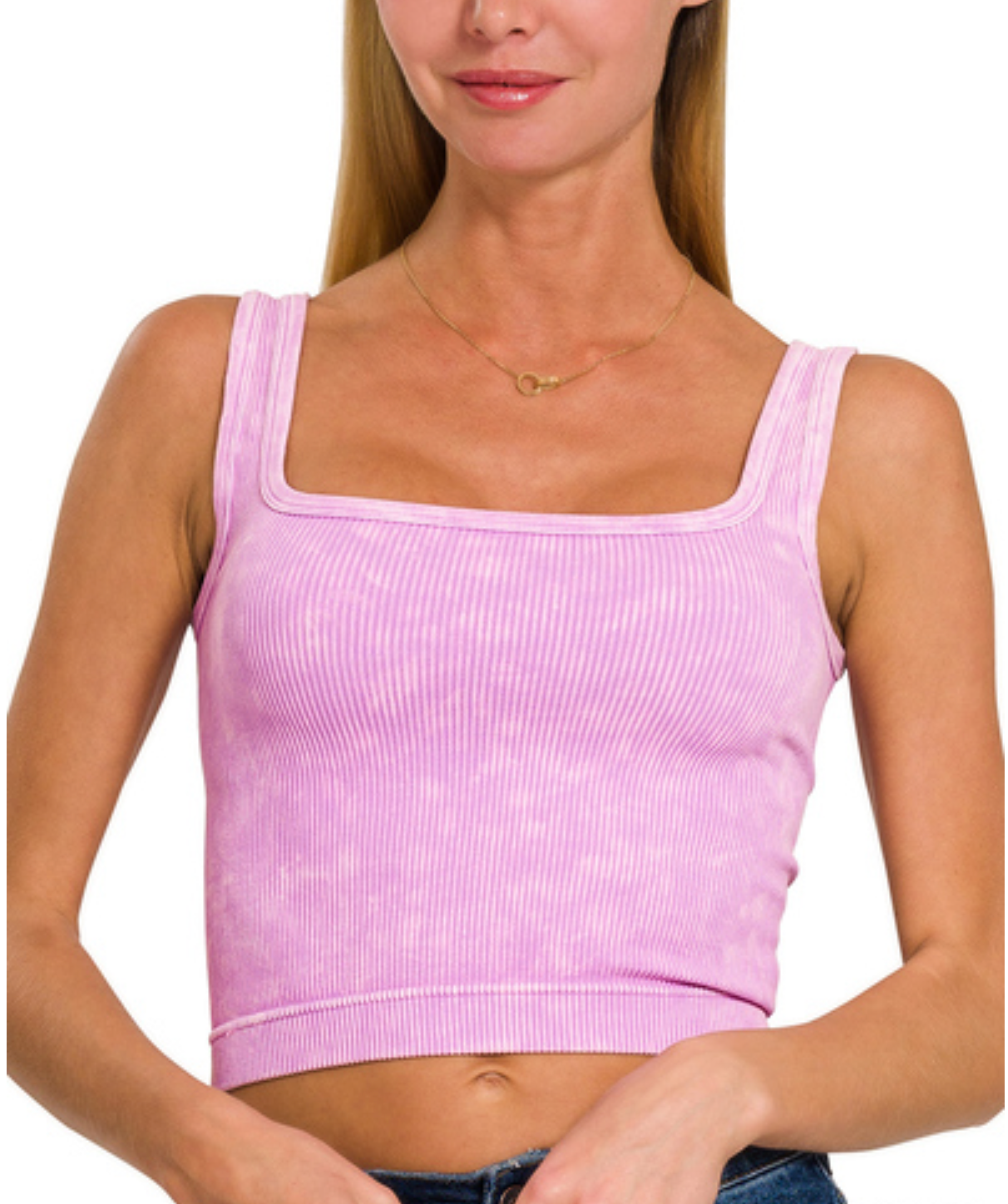WASHED RIBBED SEAMLESS TANK TOP