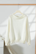 BOAT-NECK KNIT SWEATER