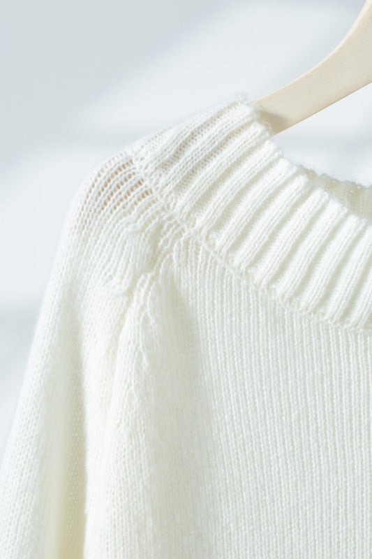 BOAT-NECK KNIT SWEATER