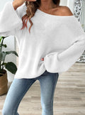 RELAXED FIT KNIT SWEATER WHITE