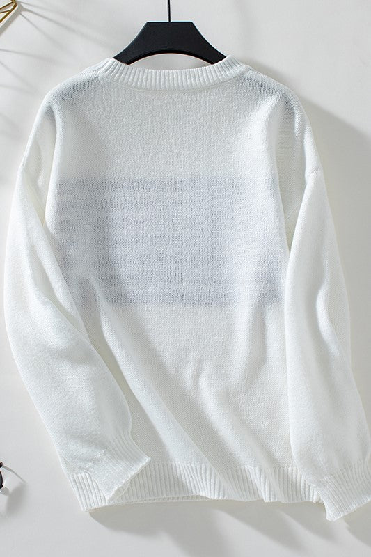 STARS AND STRIPES SWEATER WHITE