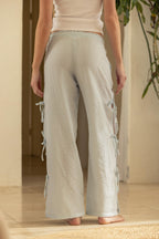GINGHAM SIDE SLIT PULL ON PANTS