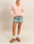 Checker And Stripe Cardigan Sweater
