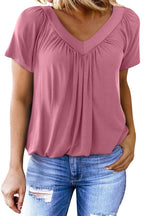 V-NECK PLEATED SHIRT