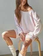 ON THE GO OFF-THE-SHOULDER SWEATSHIRT